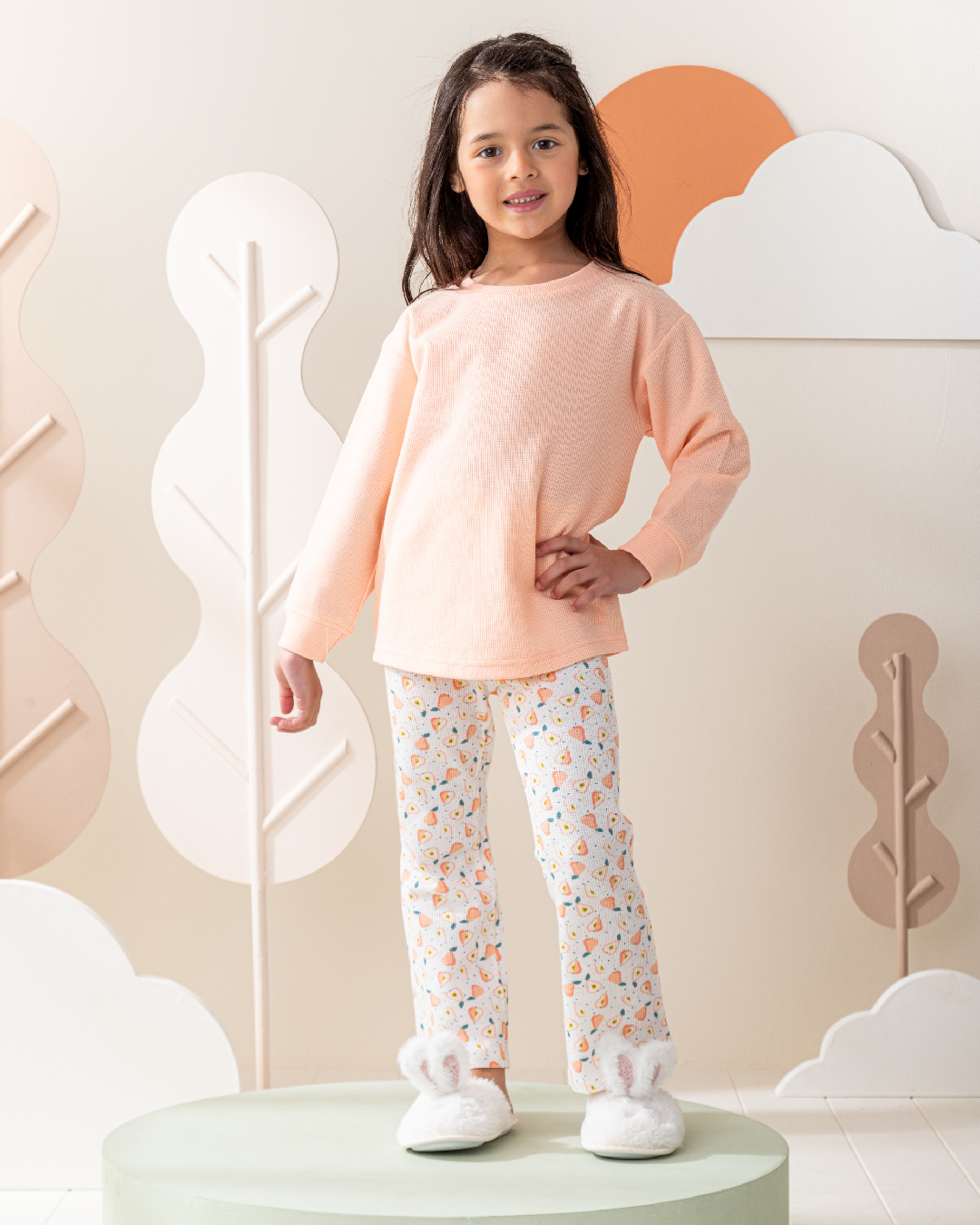 Waffel Fruits بيجاما بناتي كم طويل