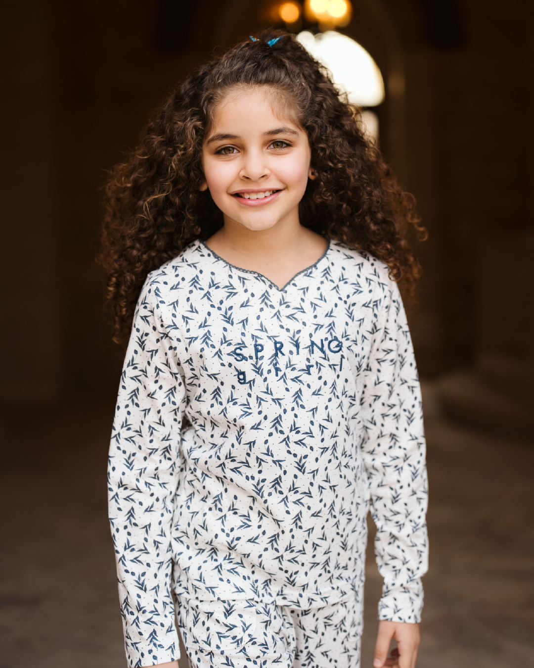 tiny roses بيجاما بناتي كُم طويل