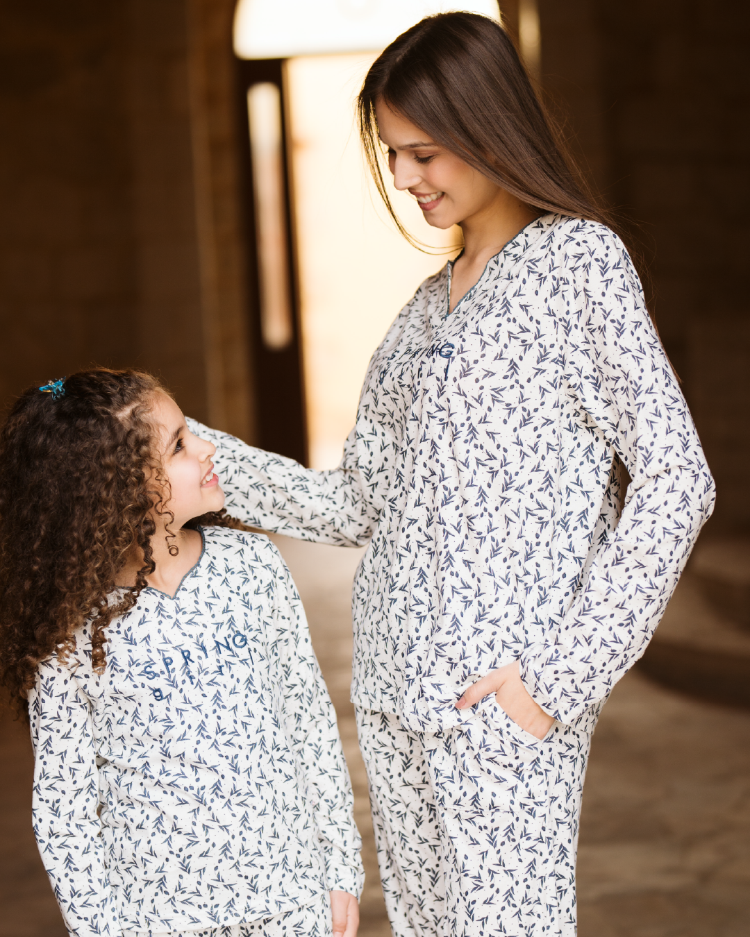 tiny roses بيجاما بناتي كُم طويل