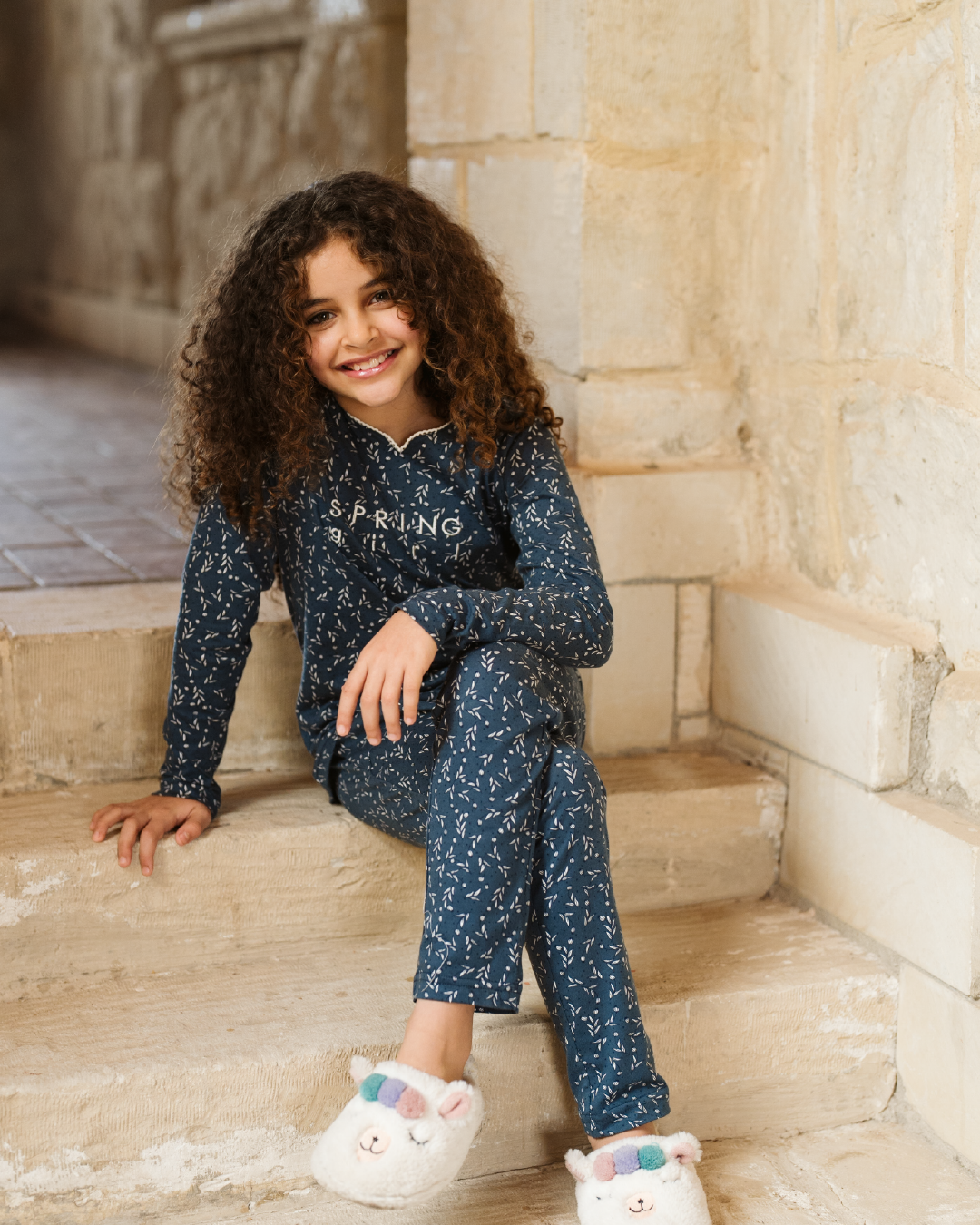 tiny roses بيجاما بناتي كُم طويل