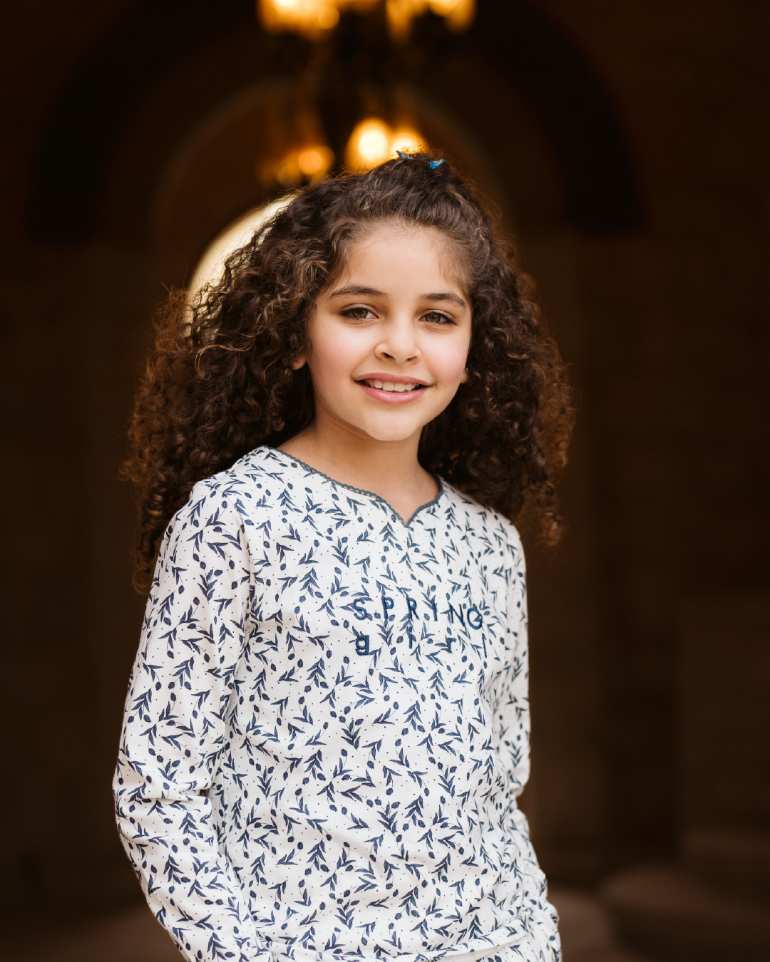 tiny roses بيجاما بناتي كُم طويل