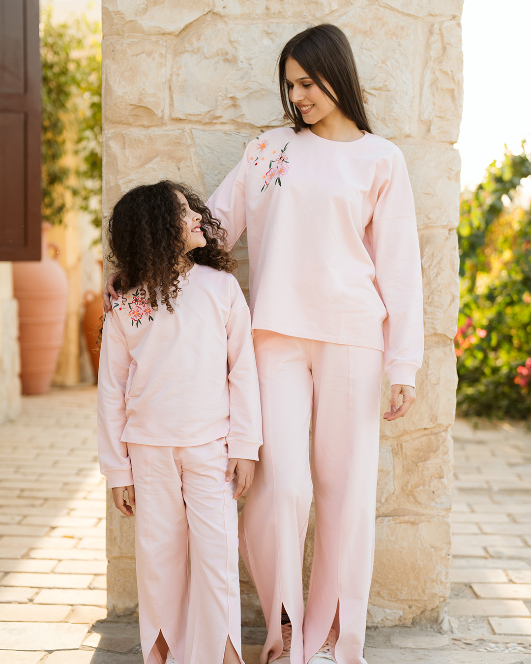 Floral girl بيجاما بناتي بكم و بنطلون