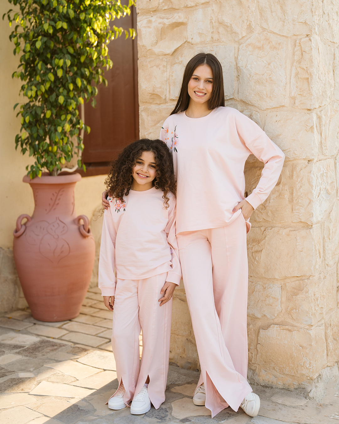 Floral girl بيجاما بناتي بكم و بنطلون