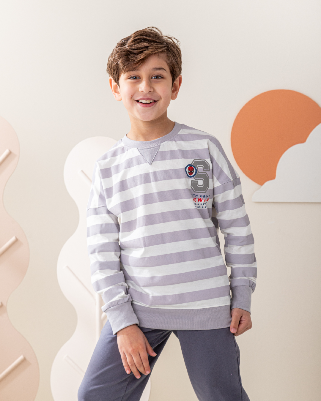 with great power comes great responsipility بيجاما اولادي بكم طويل