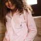 Striped Pink بيجاما بناتي بزراير
