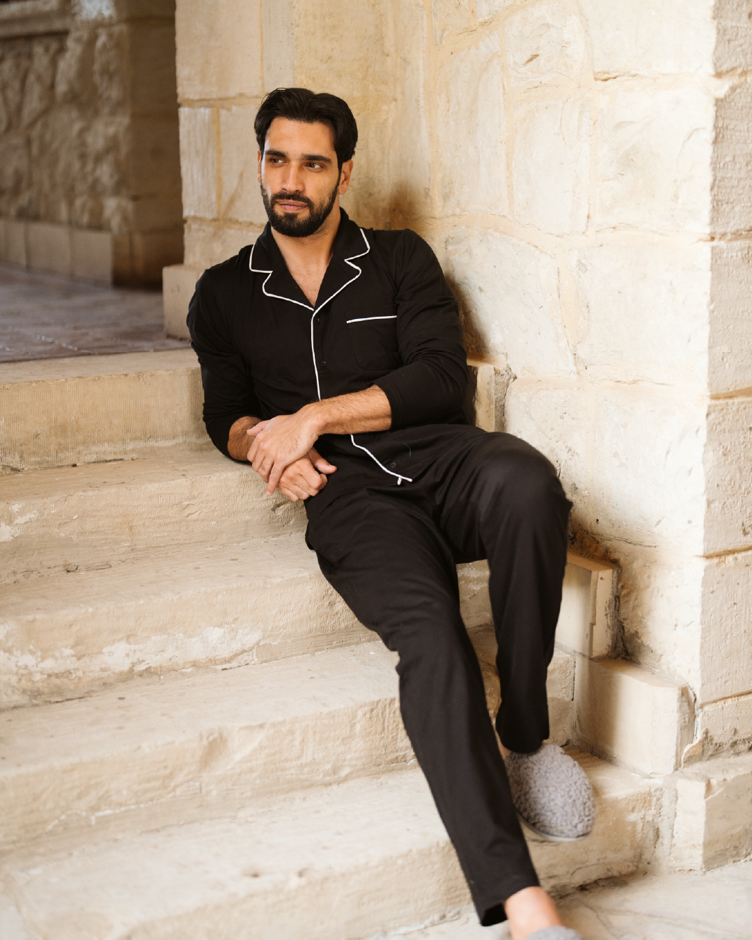 Long Sleeves بيجاما رجالي كم طويل