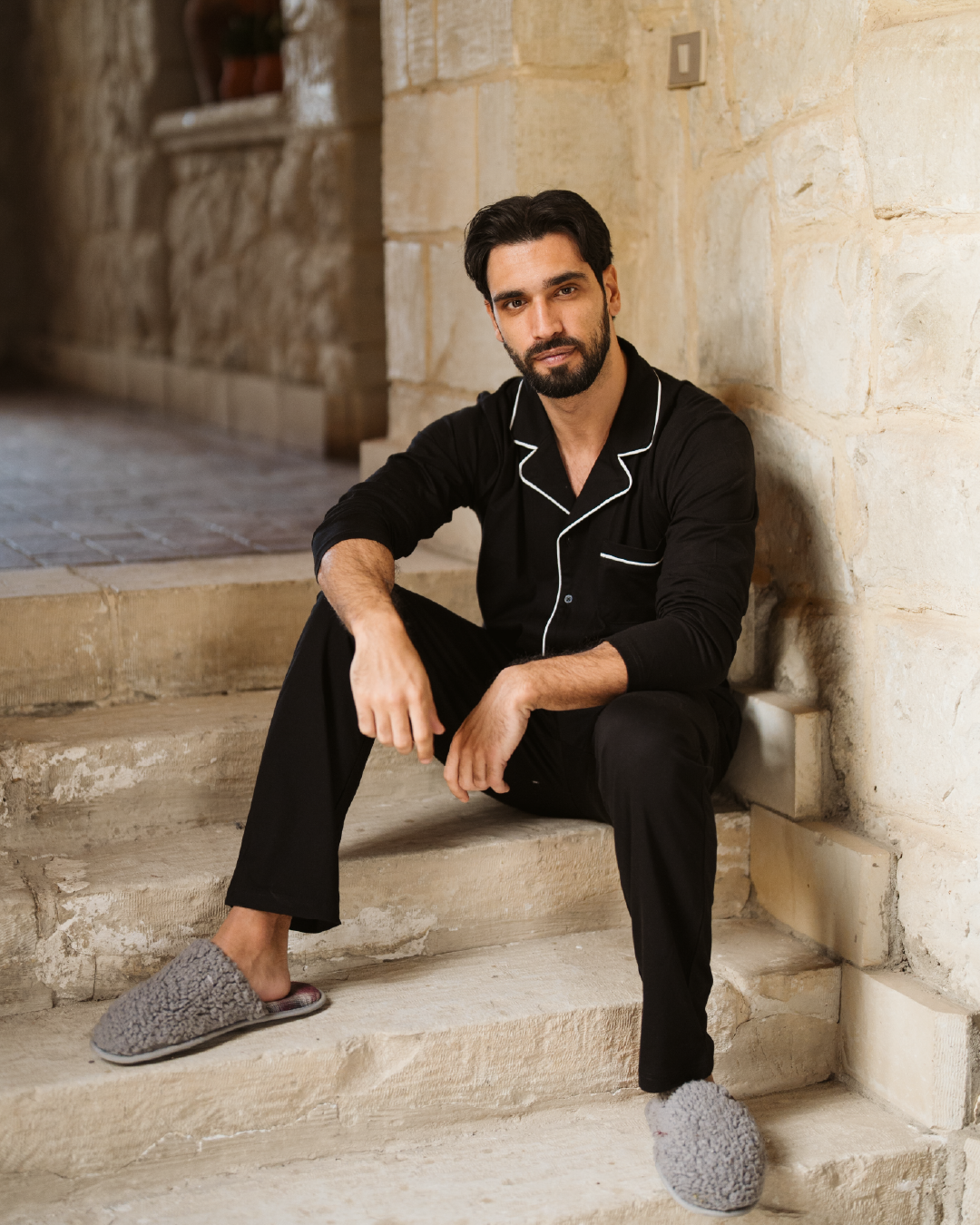 Long Sleeves بيجاما رجالي كم طويل