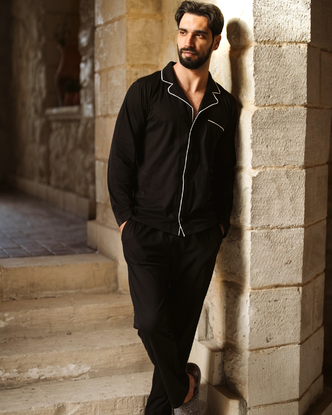 Long Sleeves بيجاما رجالي كم طويل