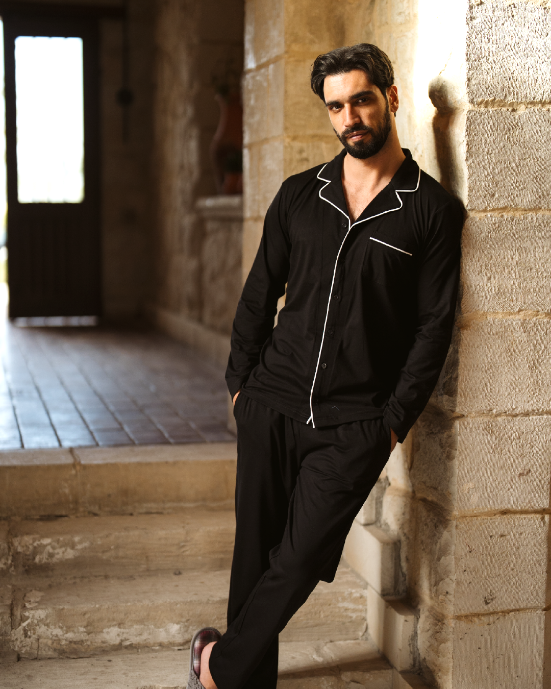 Long Sleeves بيجاما رجالي كم طويل