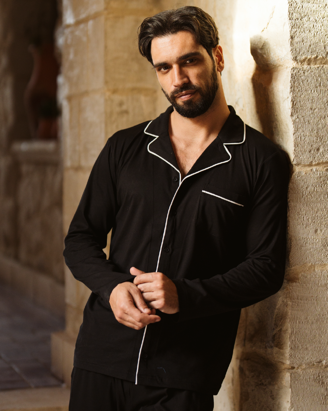 Long Sleeves بيجاما رجالي كم طويل