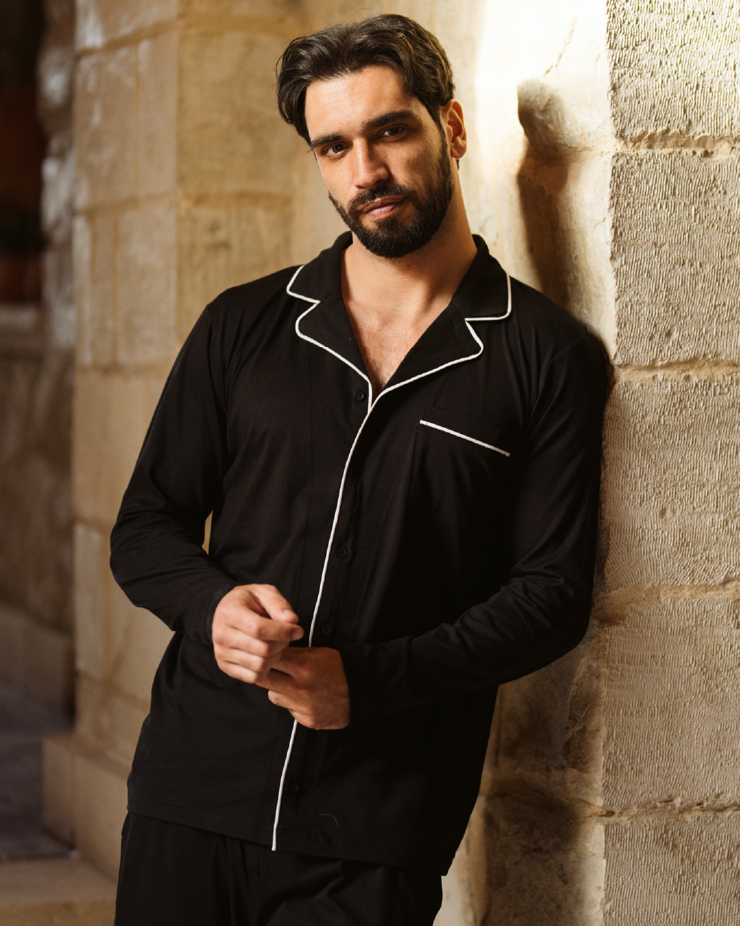 Long Sleeves بيجاما رجالي كم طويل