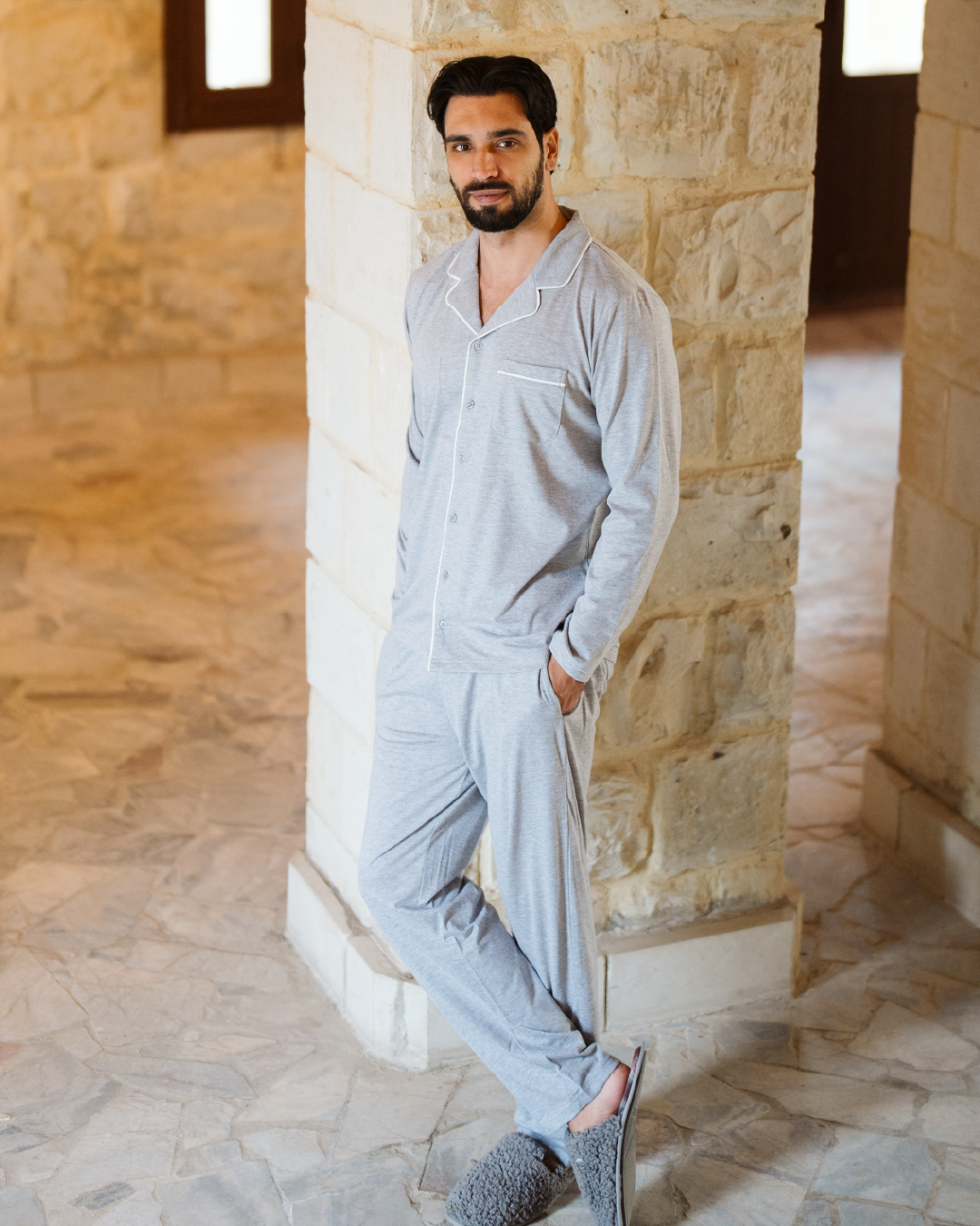 Long Sleeves بيجاما رجالي كم طويل