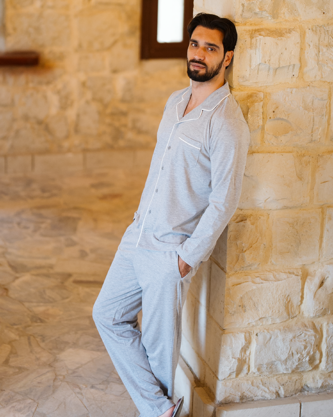 Long Sleeves بيجاما رجالي كم طويل