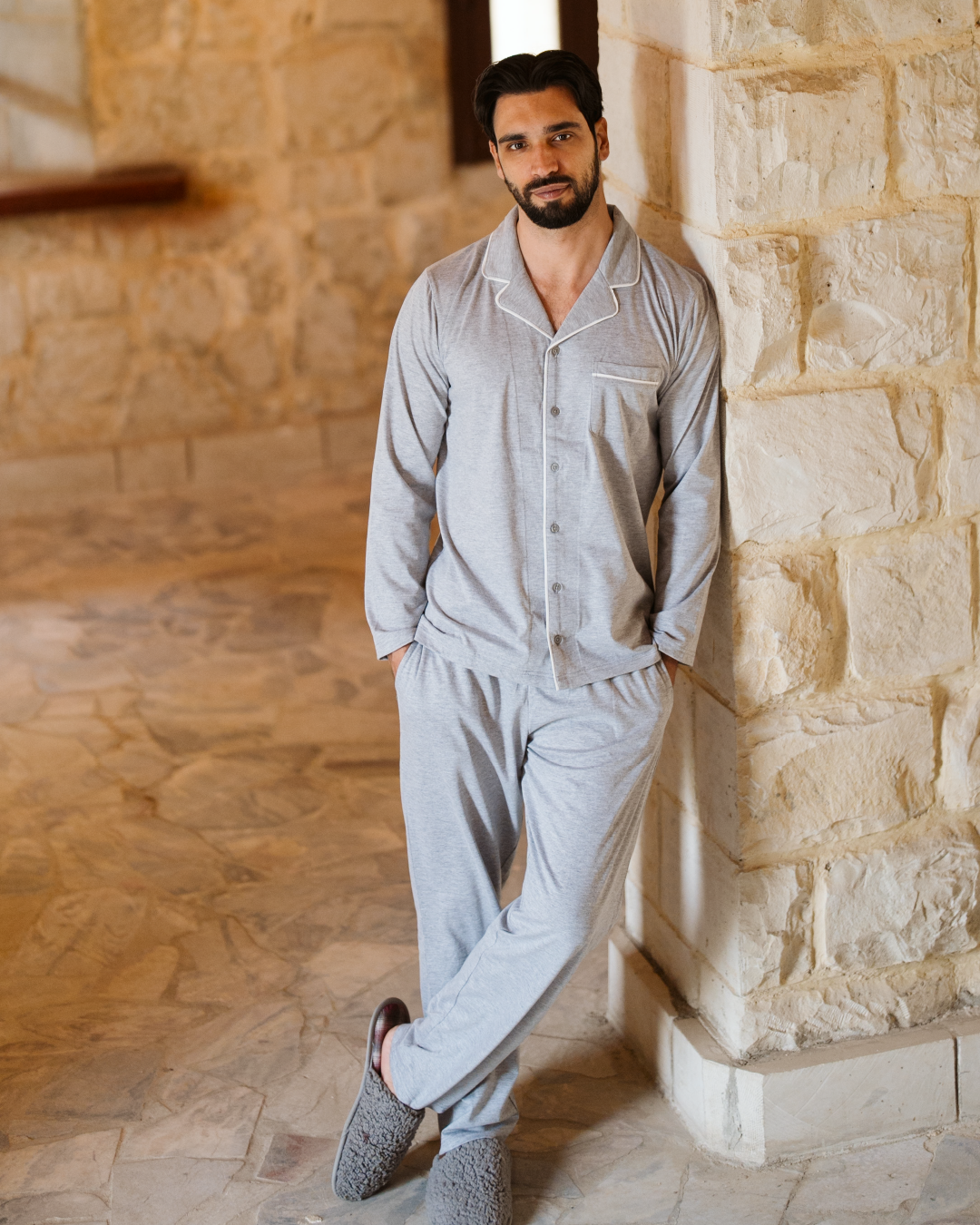 Long Sleeves بيجاما رجالي كم طويل