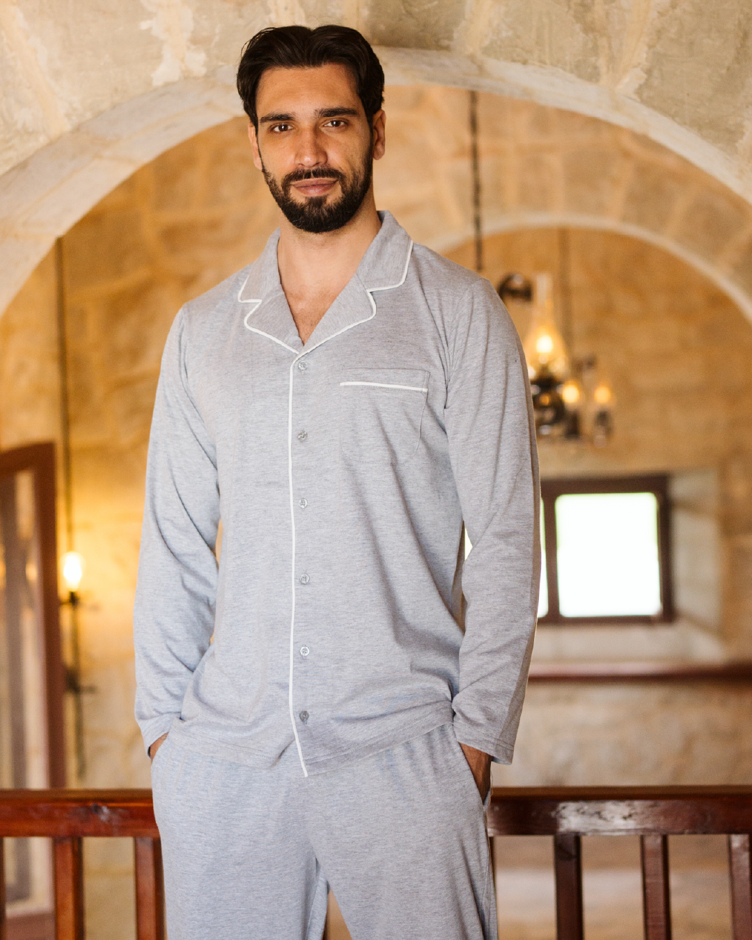 Long Sleeves بيجاما رجالي كم طويل