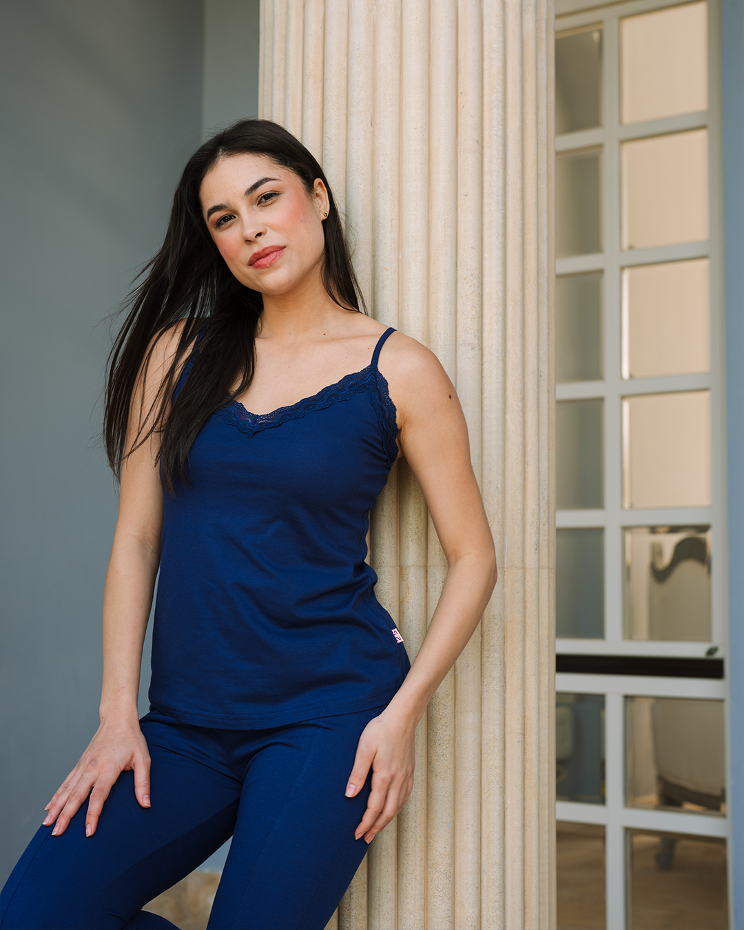 Geometric vibes lady بيجاما حريمي حمالات و بنطلون