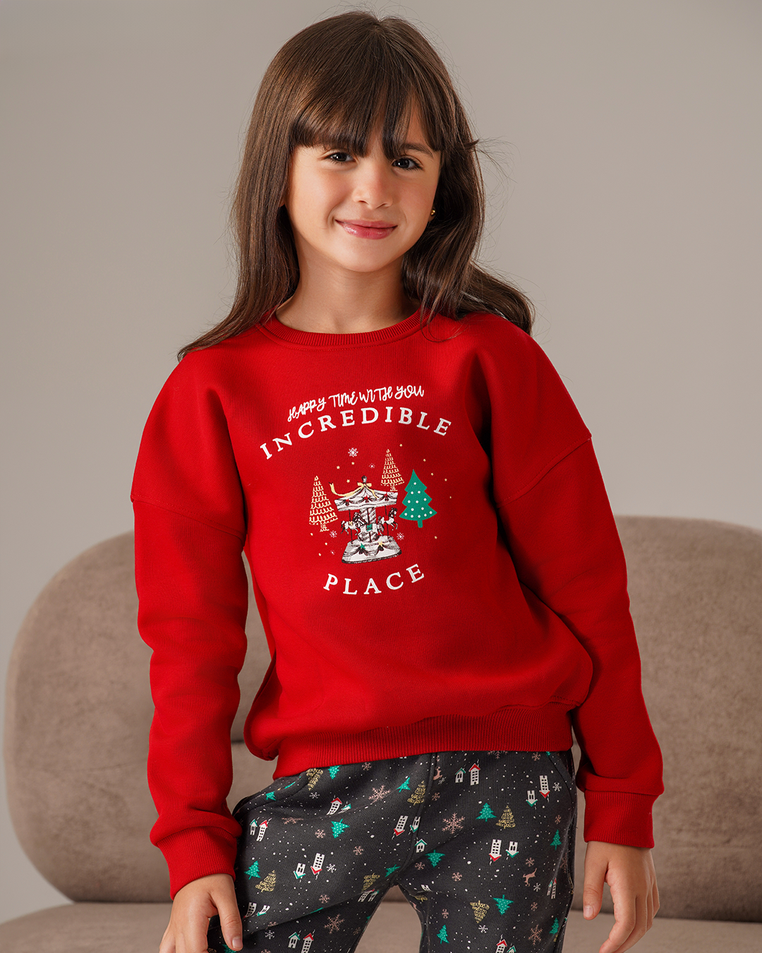 Happy Winter بيجاما بناتي جرسونيه