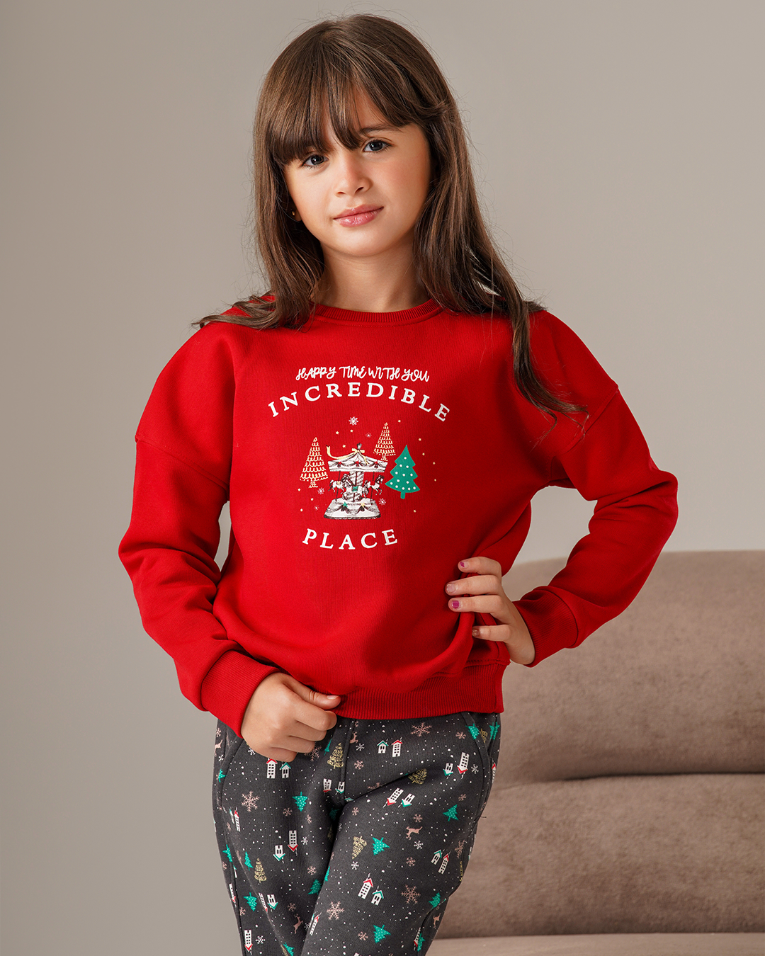 Happy Winter بيجاما بناتي جرسونيه