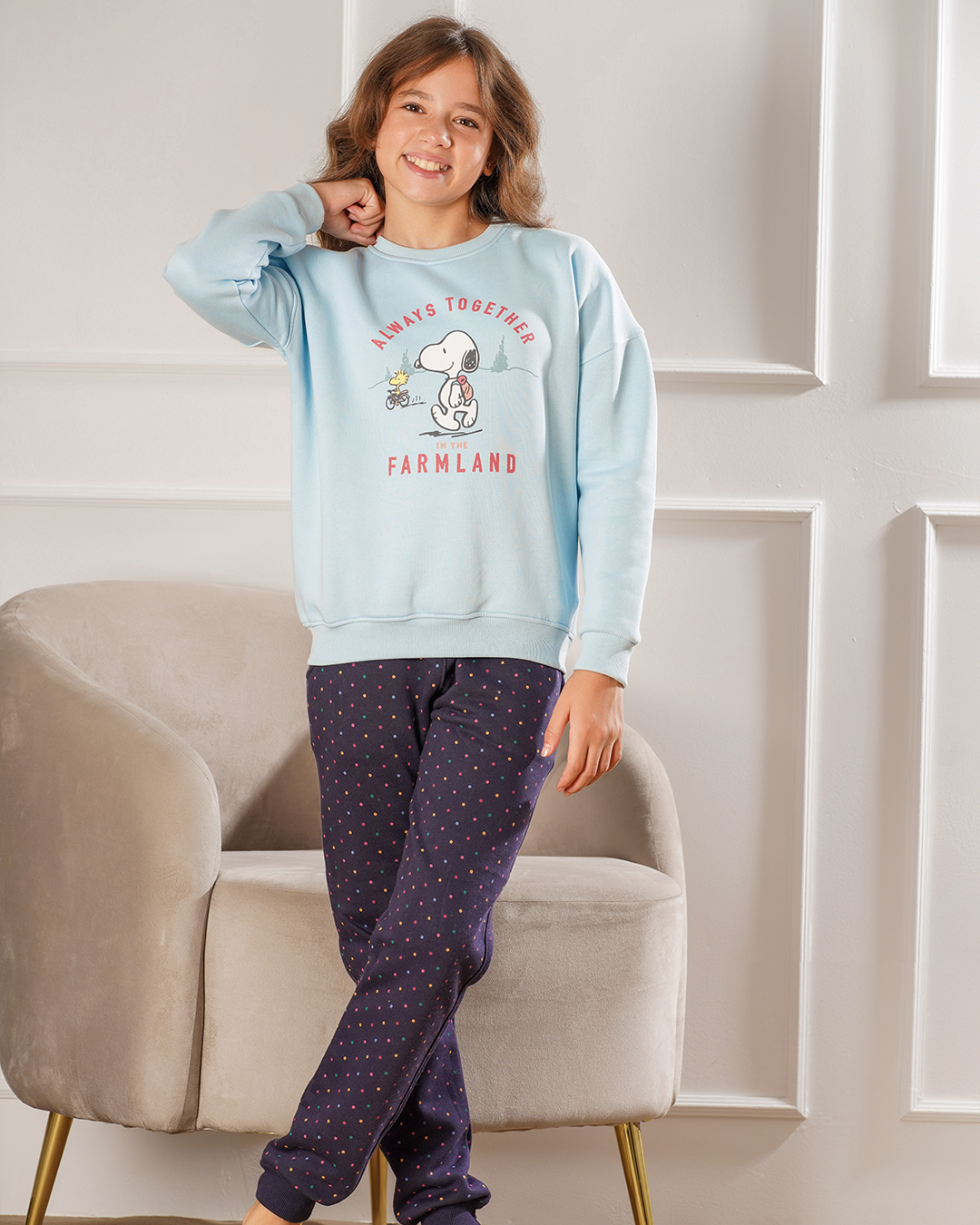 Snopy To Gether بيجاما بناتي جرسونيه