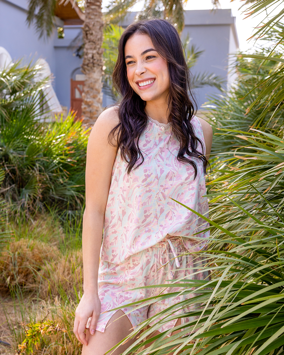 بيجاما شورت مودال قطن ورود متداخله