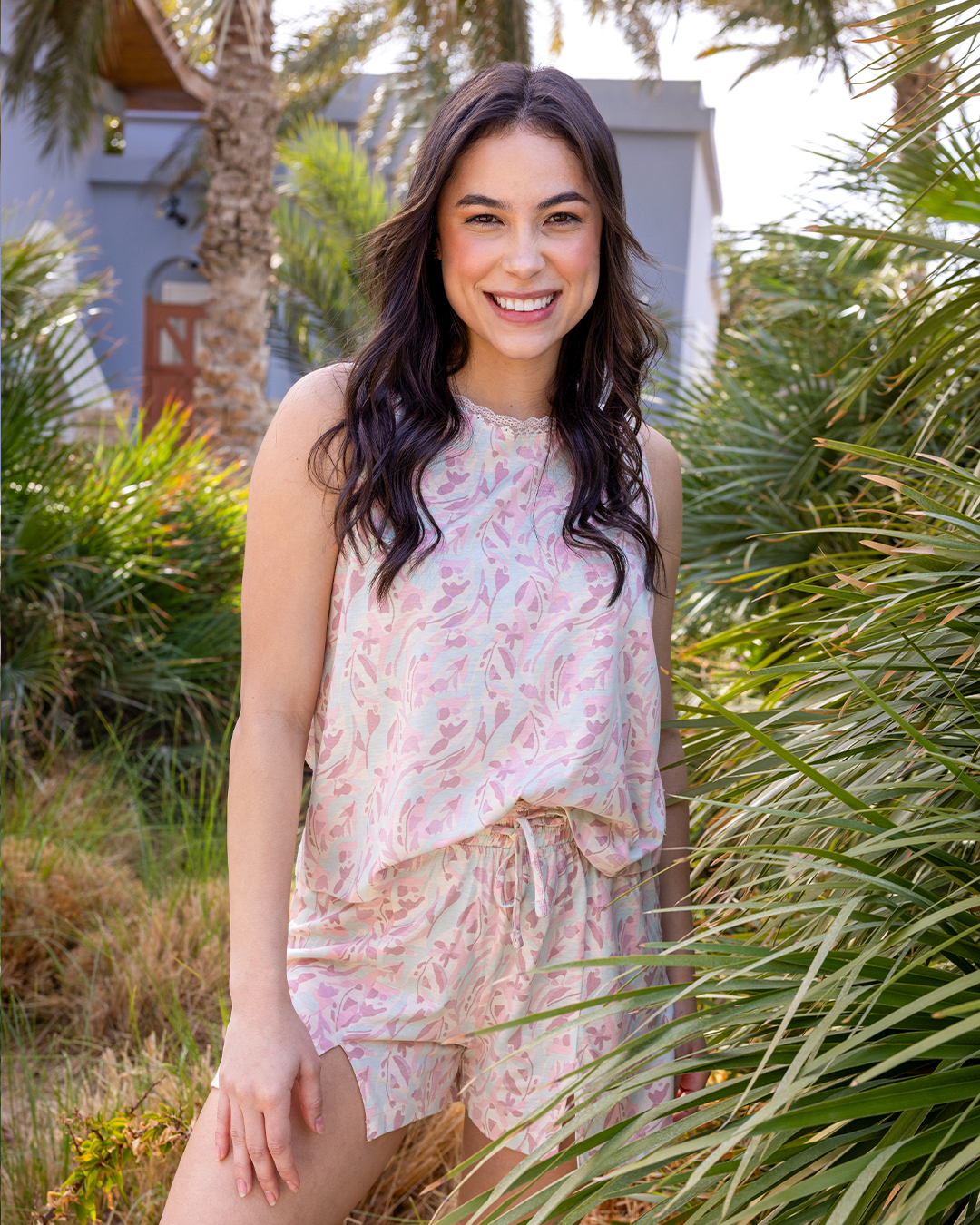 بيجاما شورت مودال قطن ورود متداخله