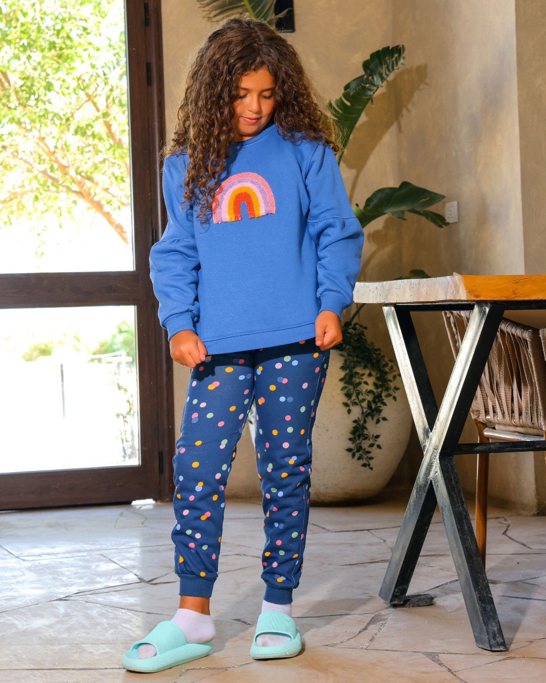 Rainbow 2 Girls Pajamas Medium