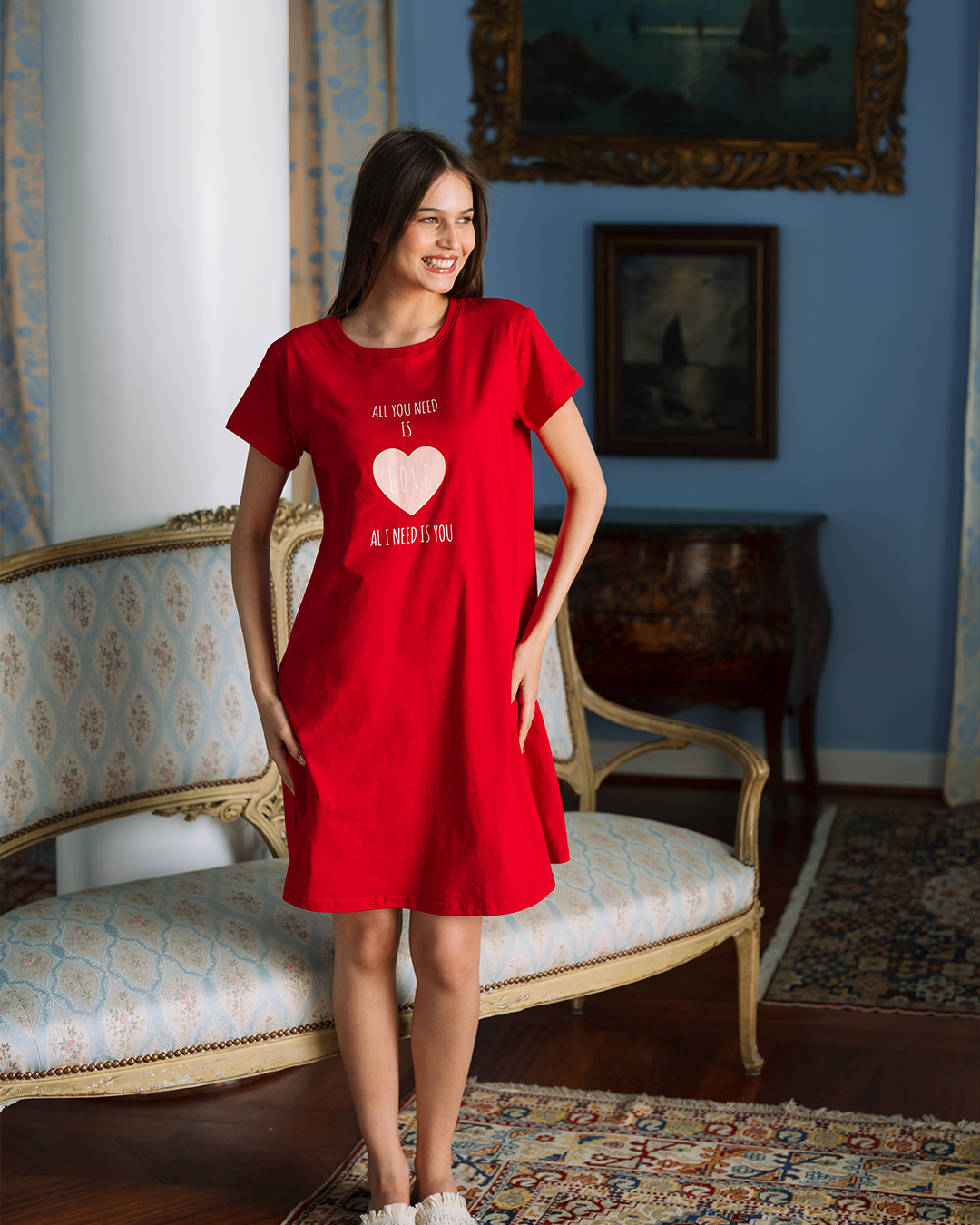 All you need is love  half sleeve shirt cotton