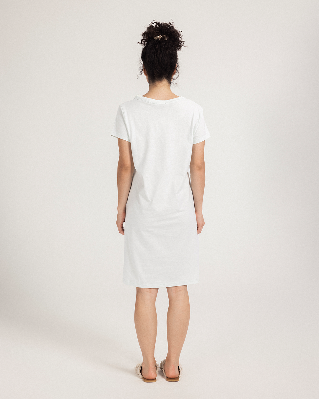 قميص نوم نص كم قطن ليمون بارد