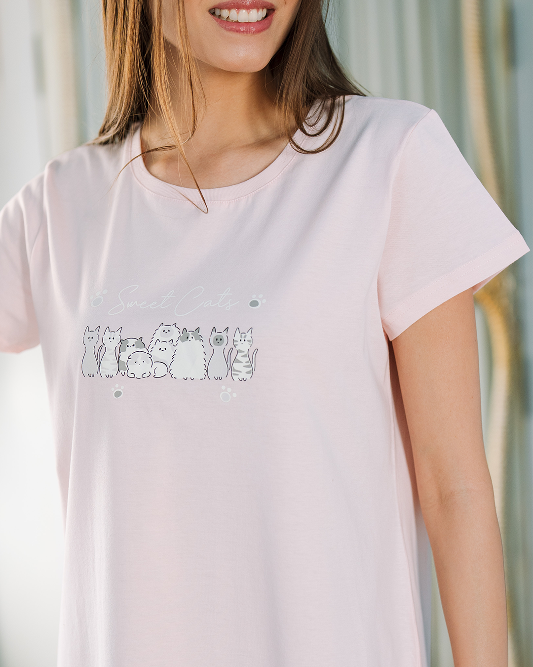 Sweet cats nightgown cotton