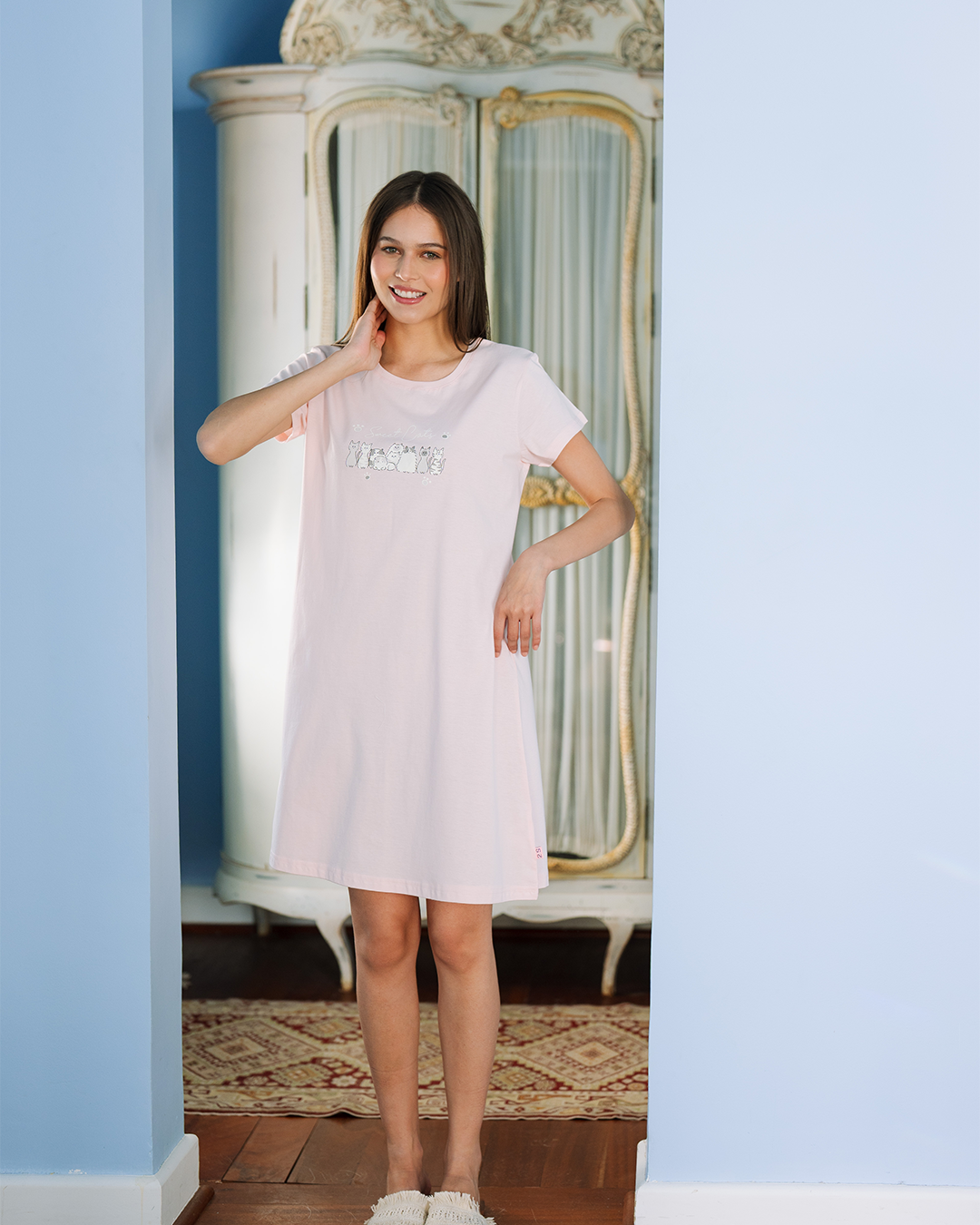 Sweet cats nightgown cotton