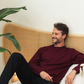 Men's pajamas, round collar, embroidery on the chest, horse Melton
