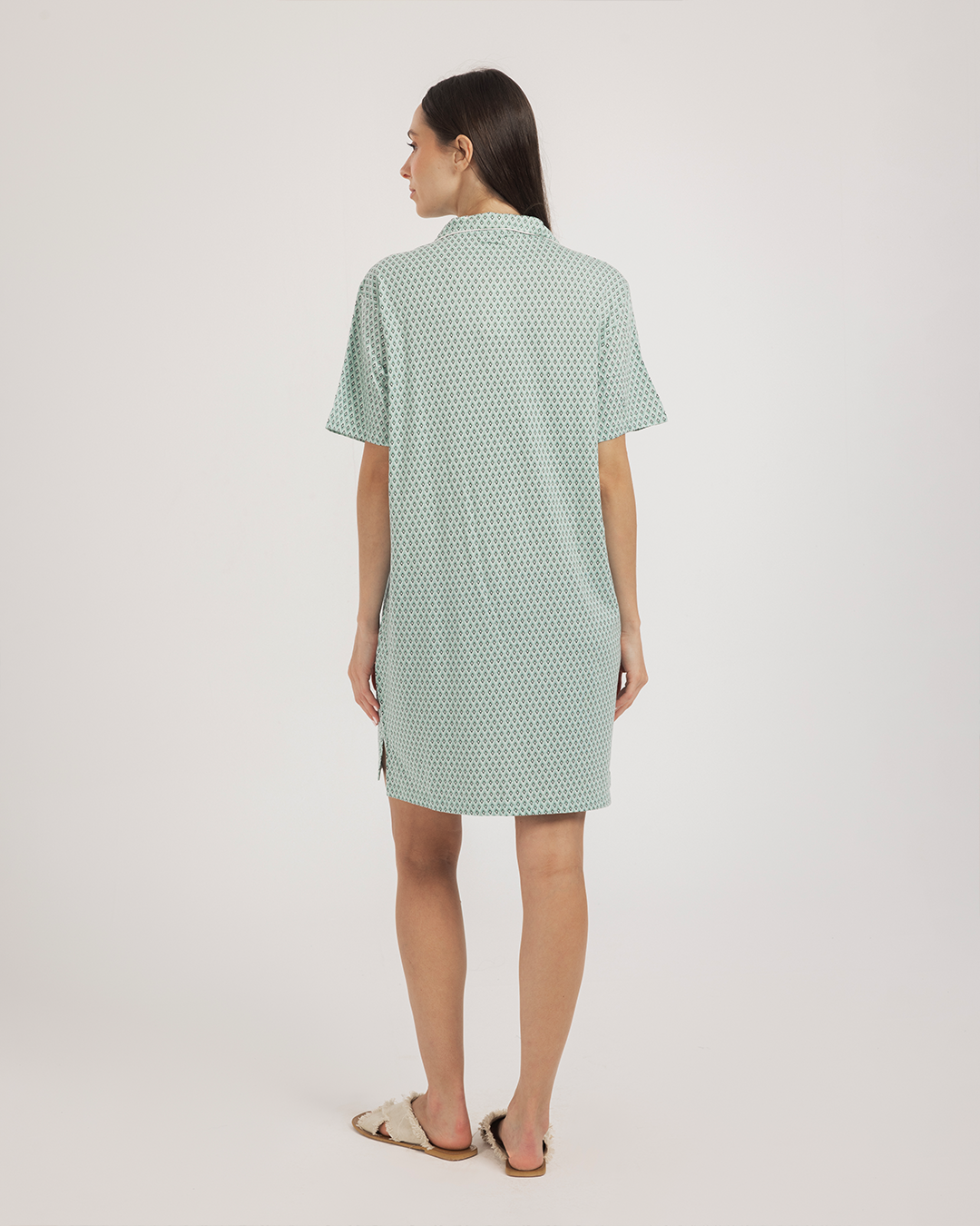 نايت شيرت بزراير قطن مودال