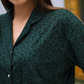 Green Leopard Women's Buttoned Pajamas