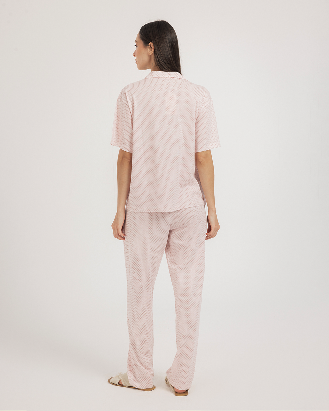 Geometric Button up Pajamas Pants modal cotton