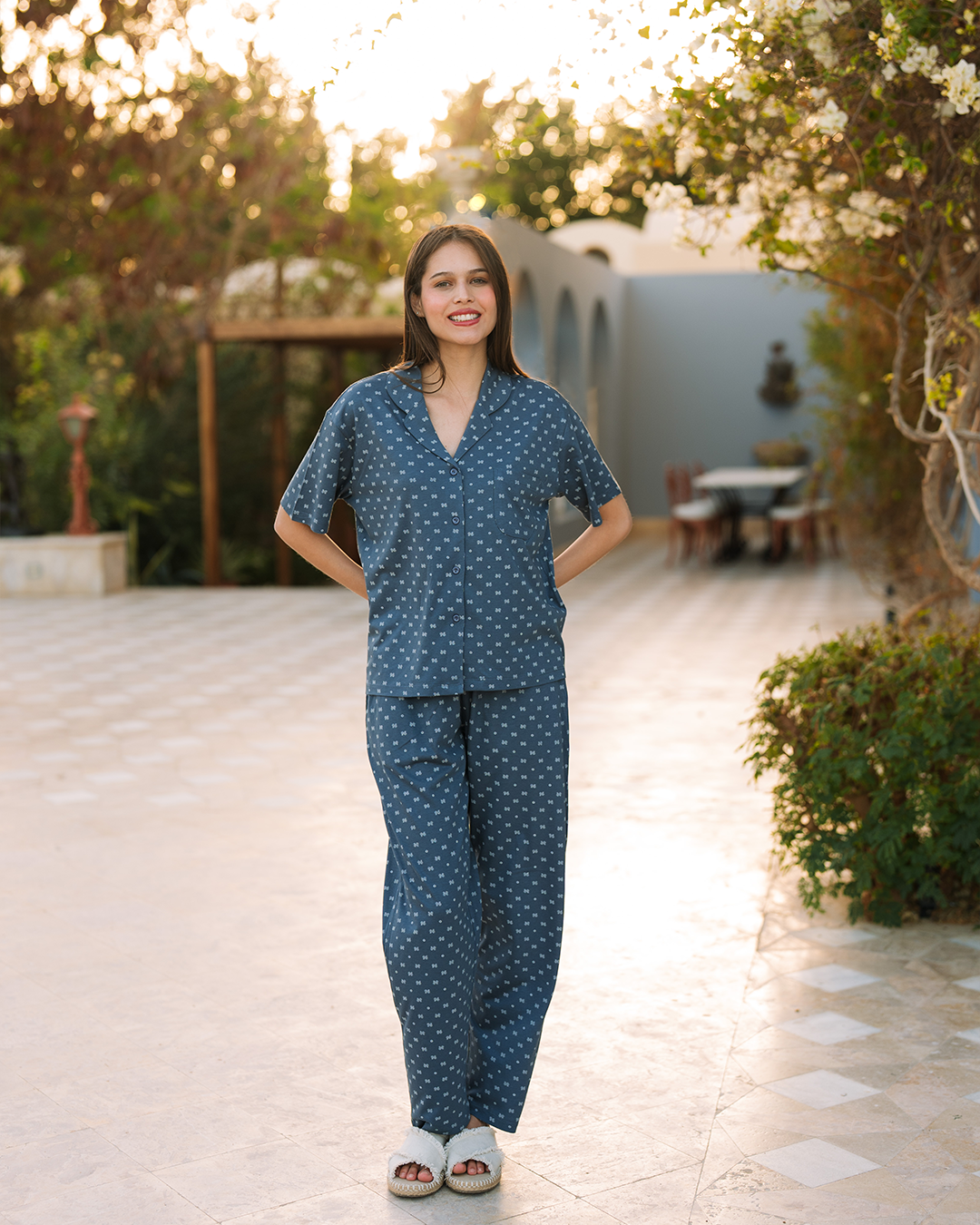 Paisley patternبيجاما حريمي بزراير