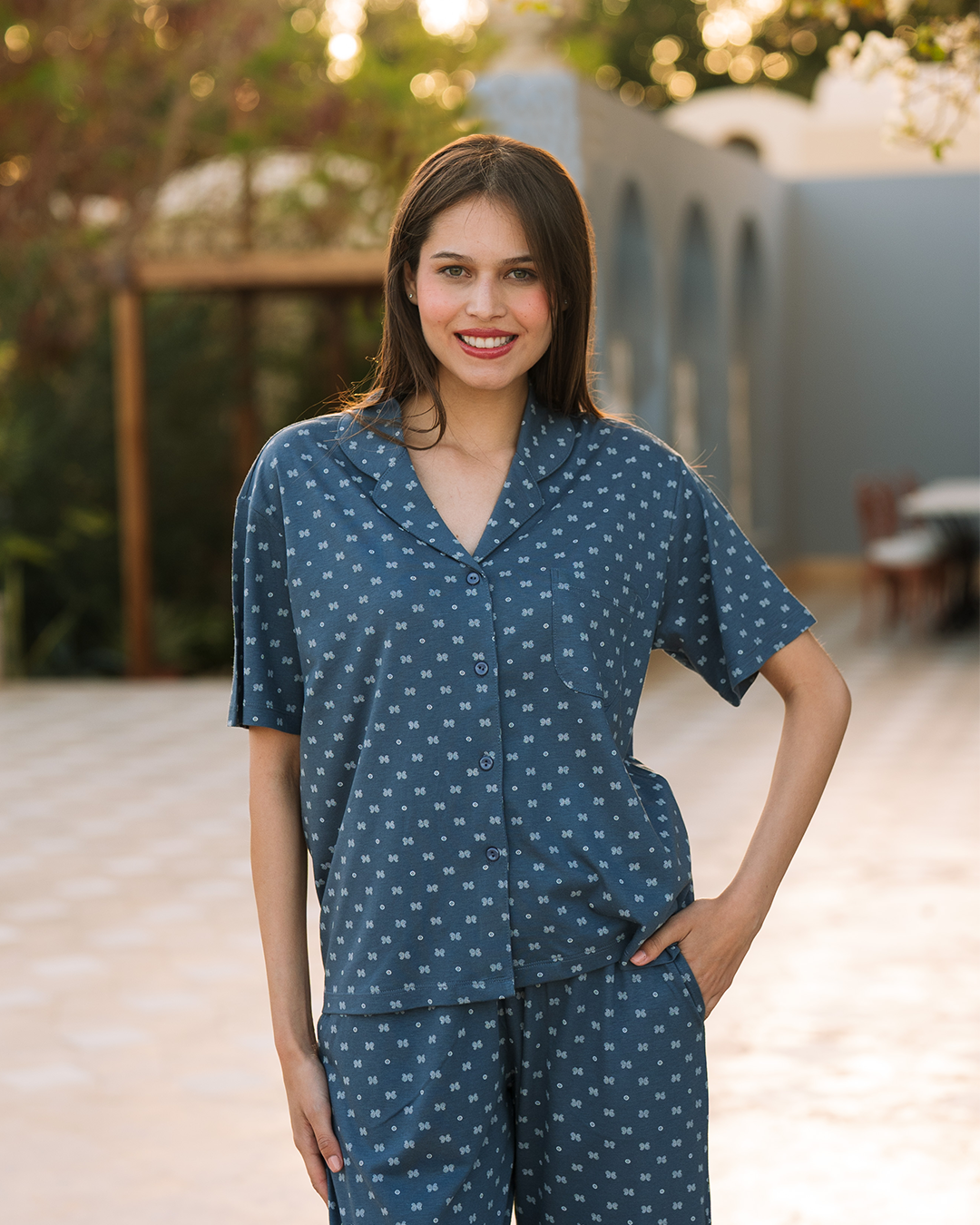 Paisley patternبيجاما حريمي بزراير