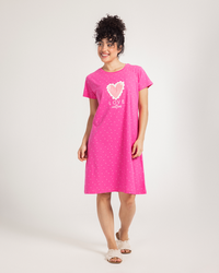 قميص نص كم قطن فوشيا