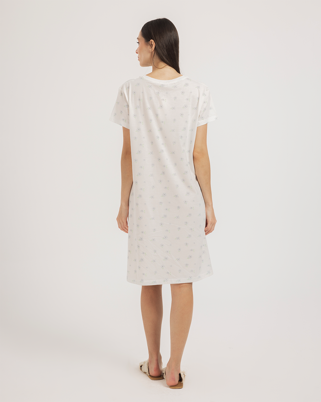 Blue Flowers قميص حريمي نص كم