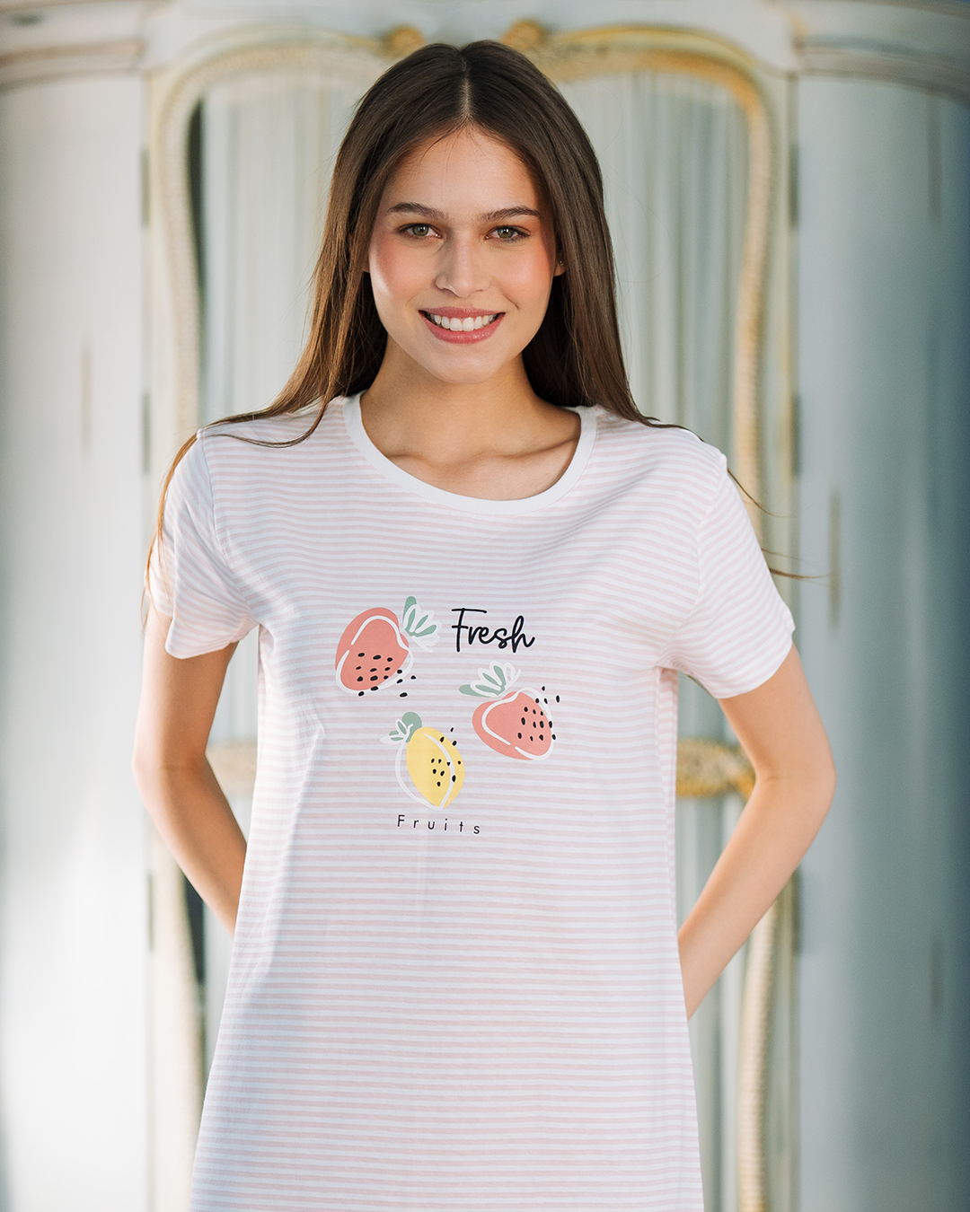 قميص نص كم قطن فواكه