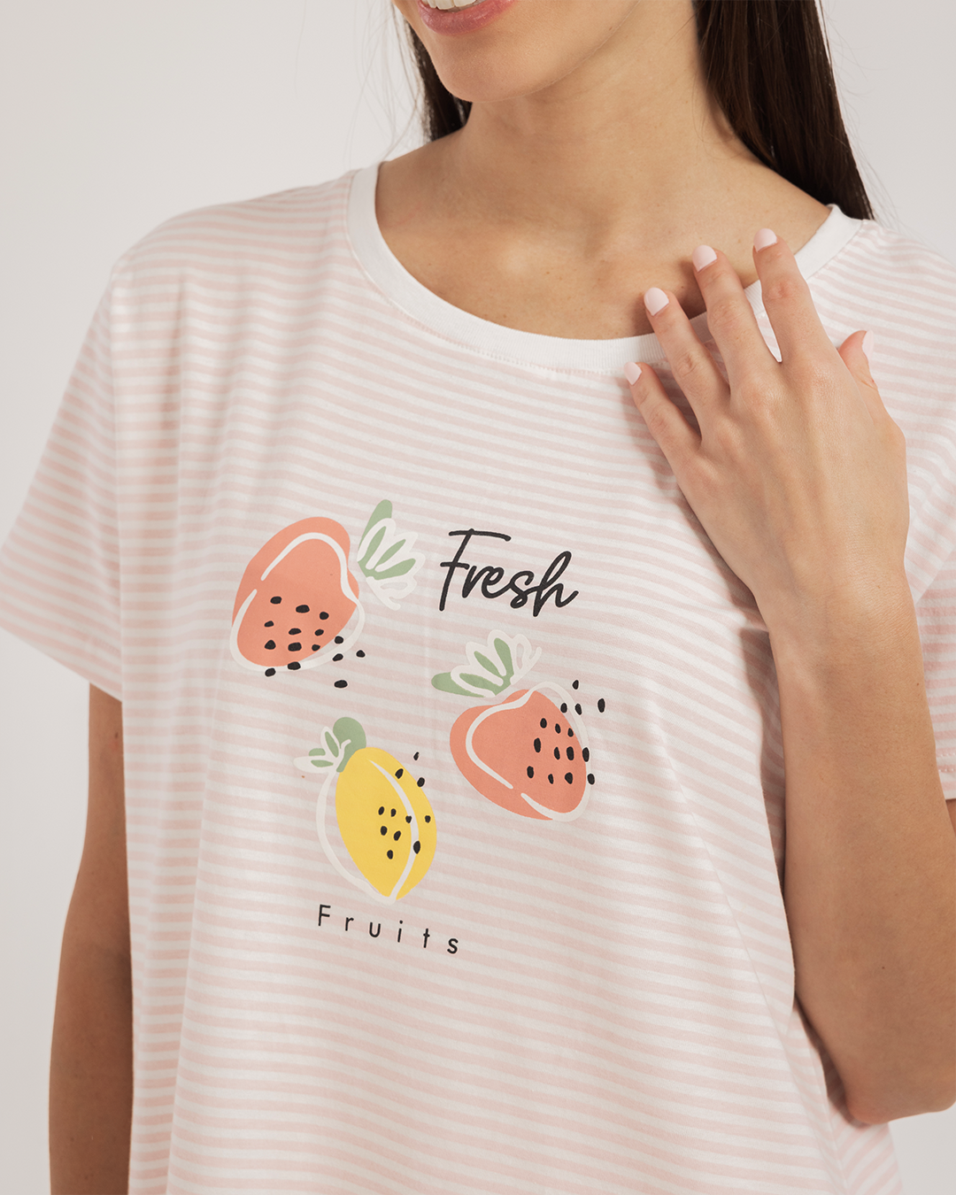 قميص نص كم قطن فواكه