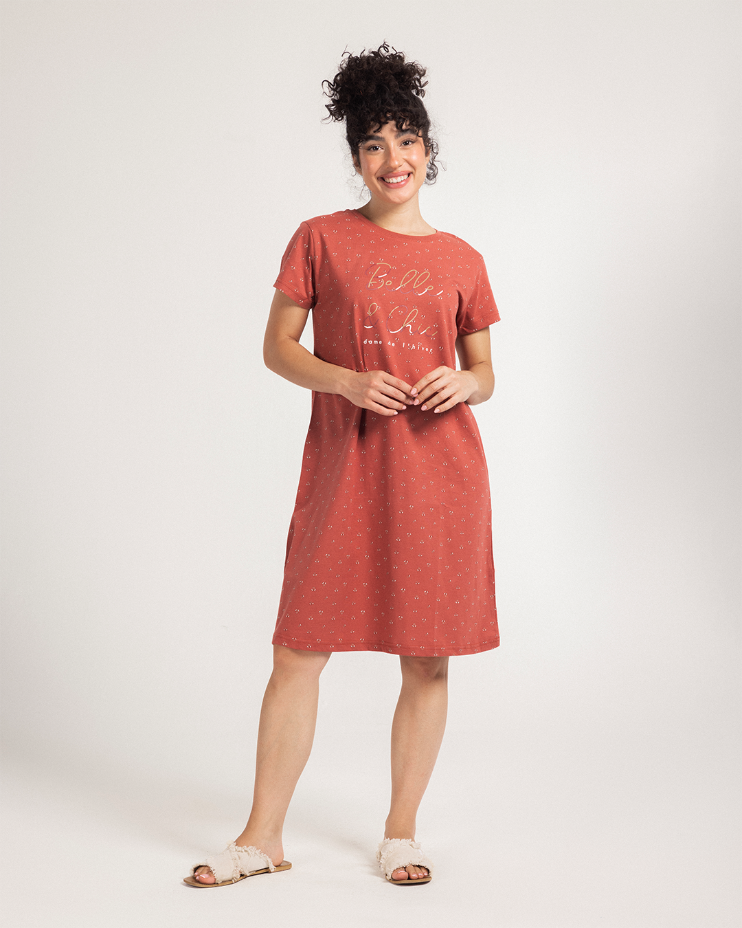 Nightshirt Half sleeve Cotton 