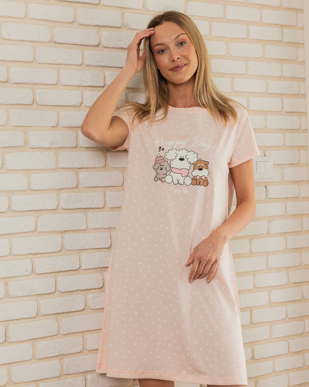 Happy days Nightshirt half sleeves cotton