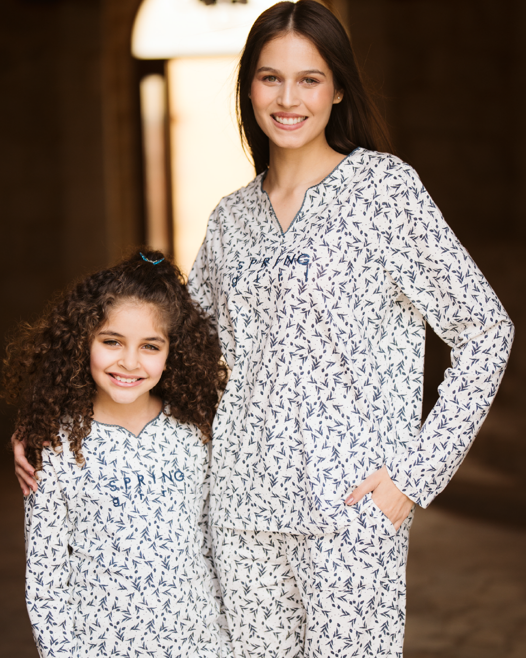 tiny roses بيجاما بناتي كُم طويل