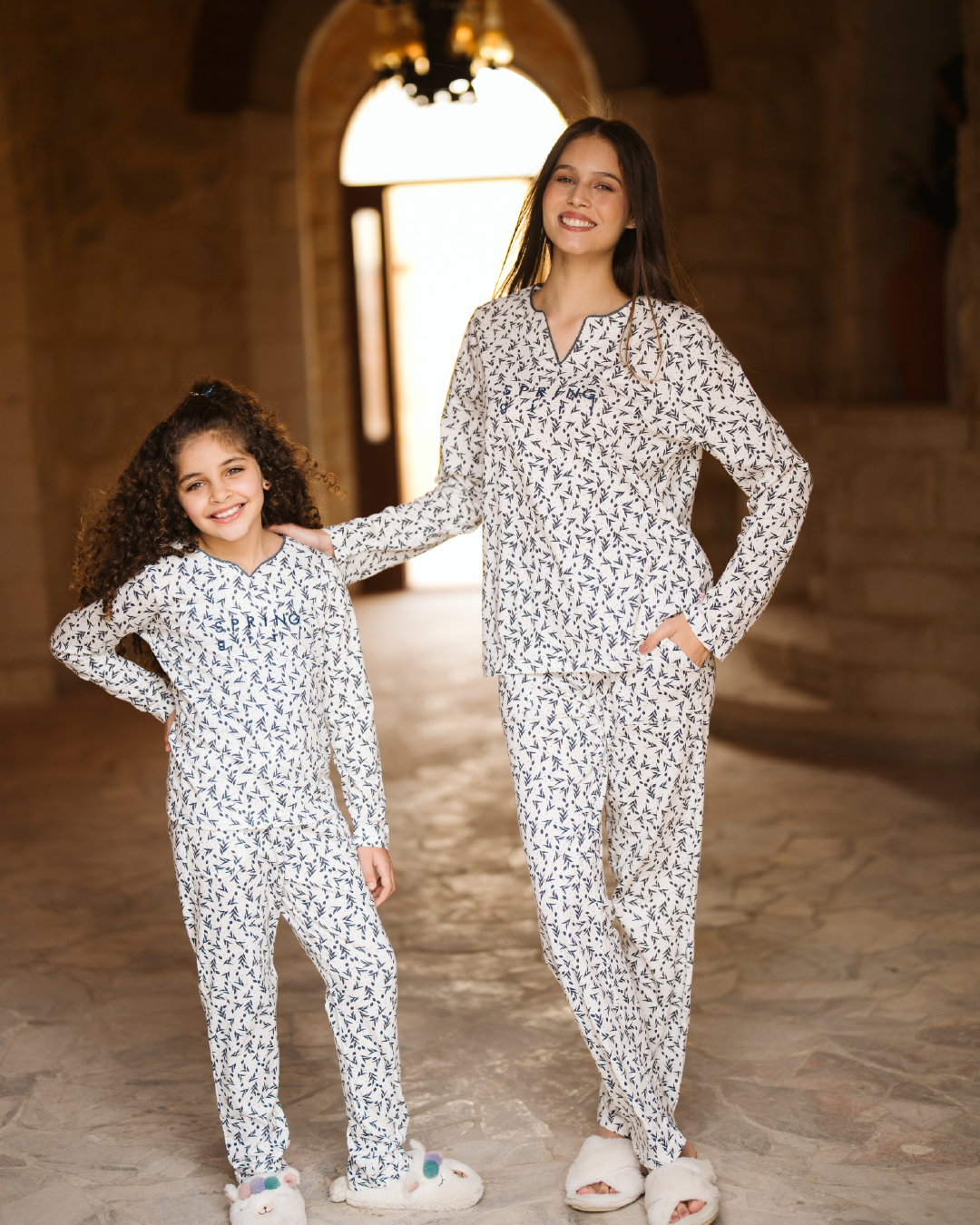 tiny roses بيجاما بناتي كُم طويل