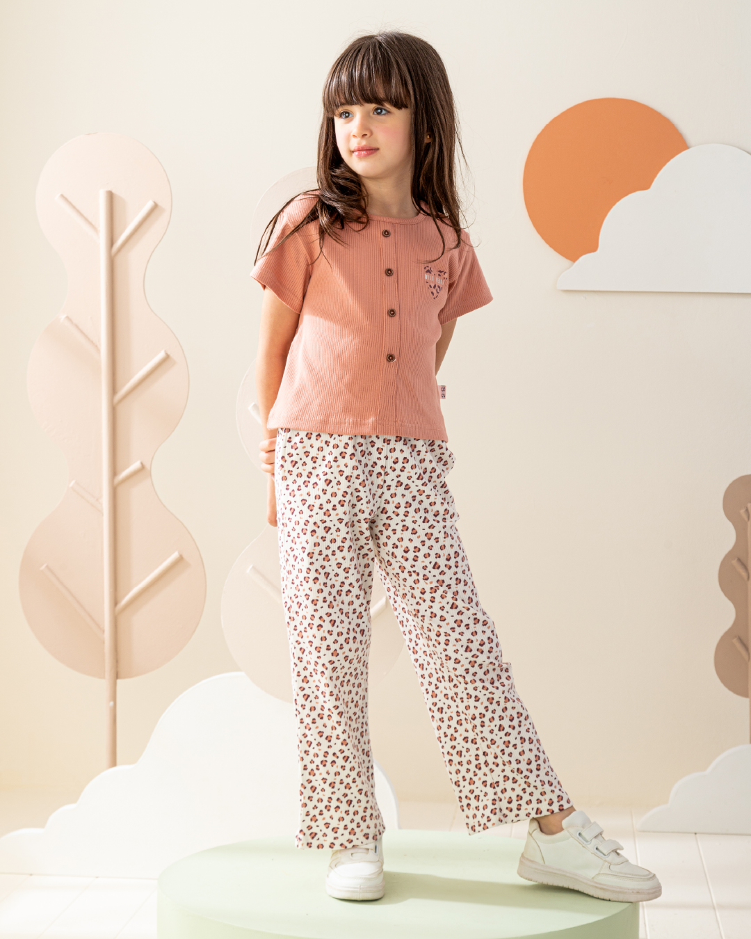 بيجاما انترلوك مضلع توب وبنطلون طباعه تايجر