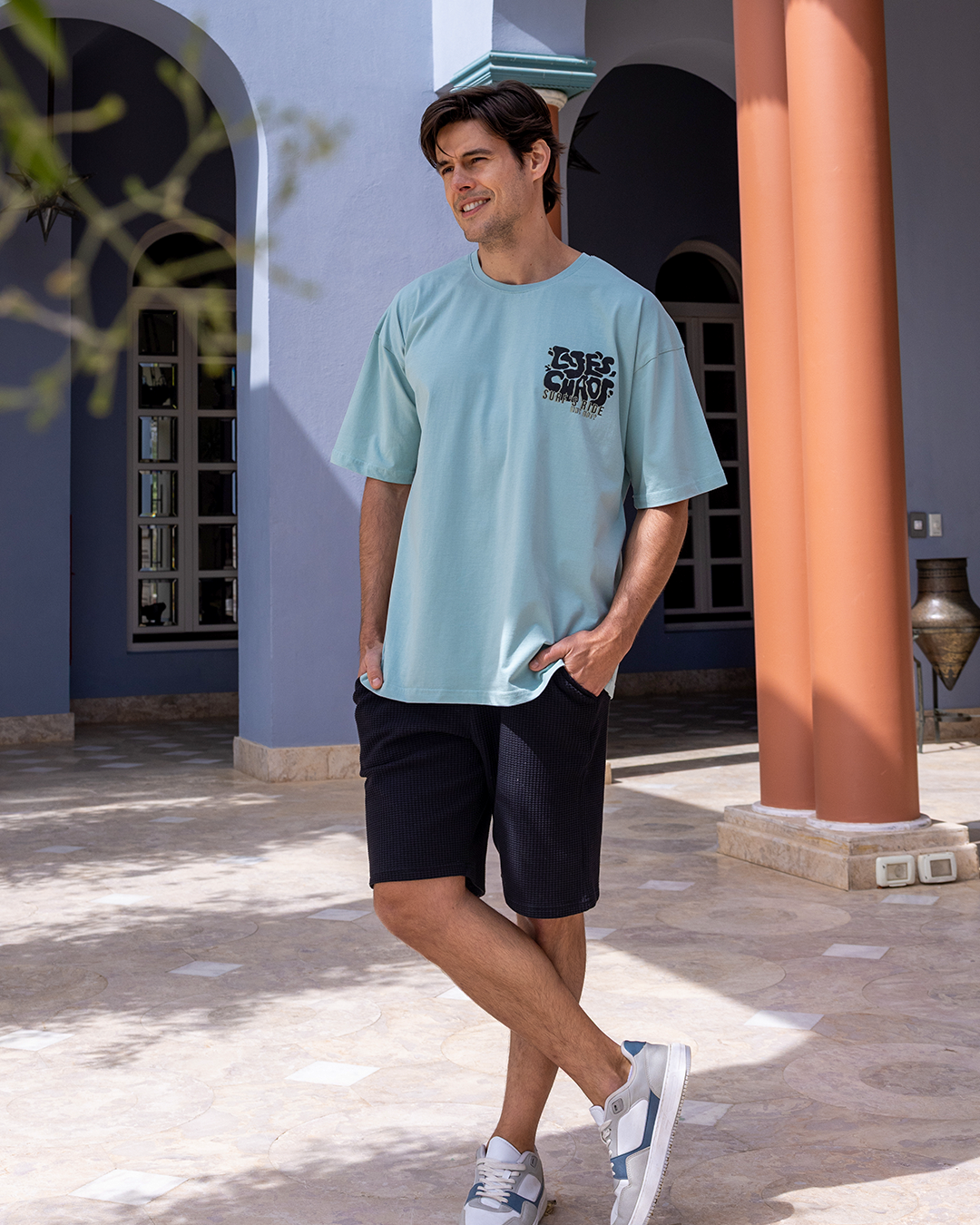 بيجاما نص كم و شورت جاكارد