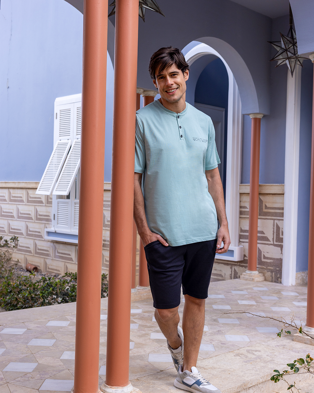 بيجاما شورت جاكارد و توب نص كُم