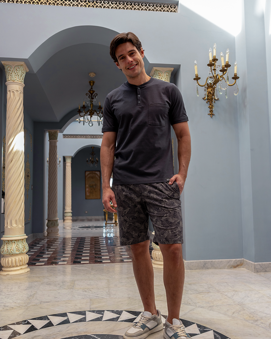 بيجاما نص كم و شورت قطن