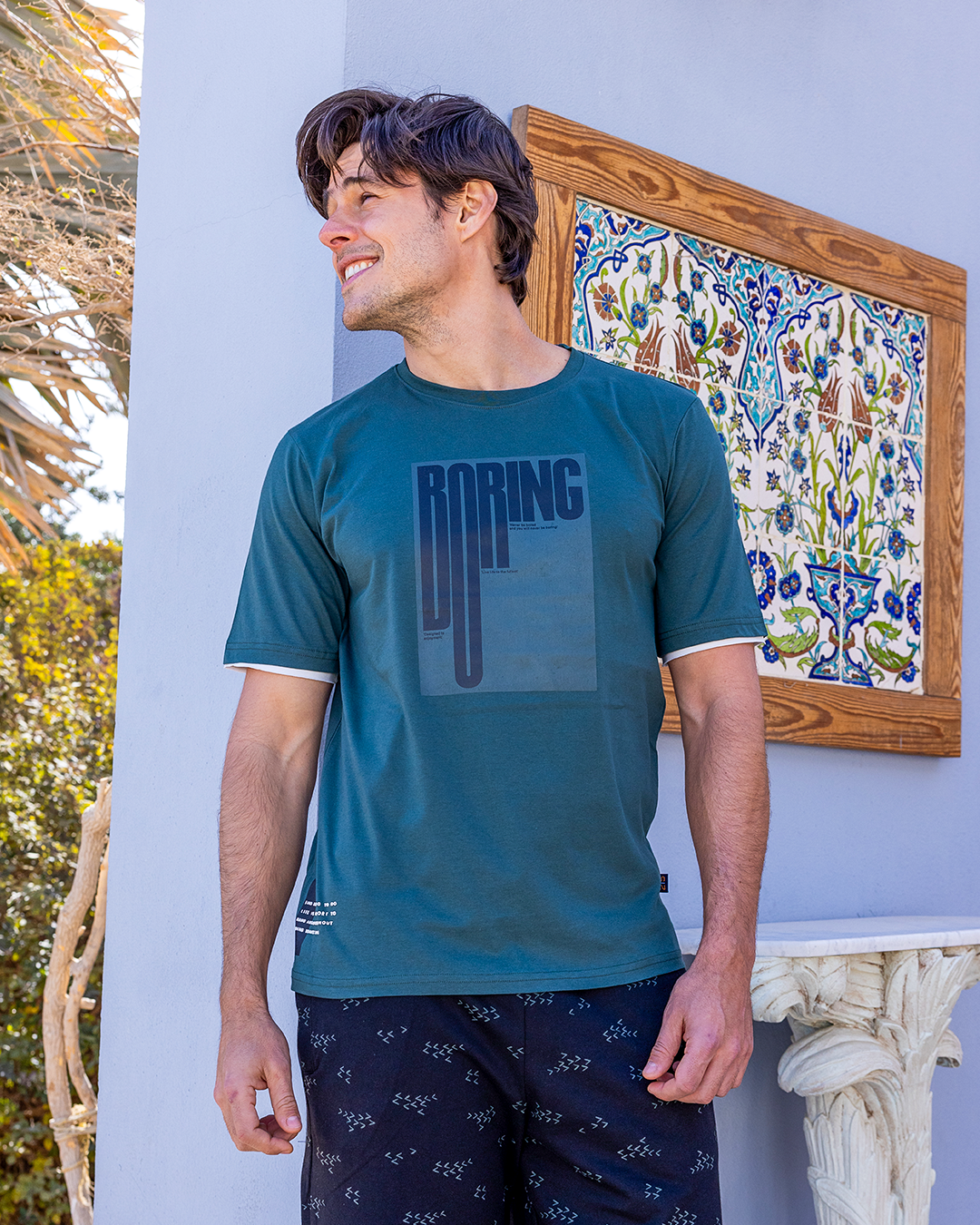 Boring half-sleeve pajama shorts