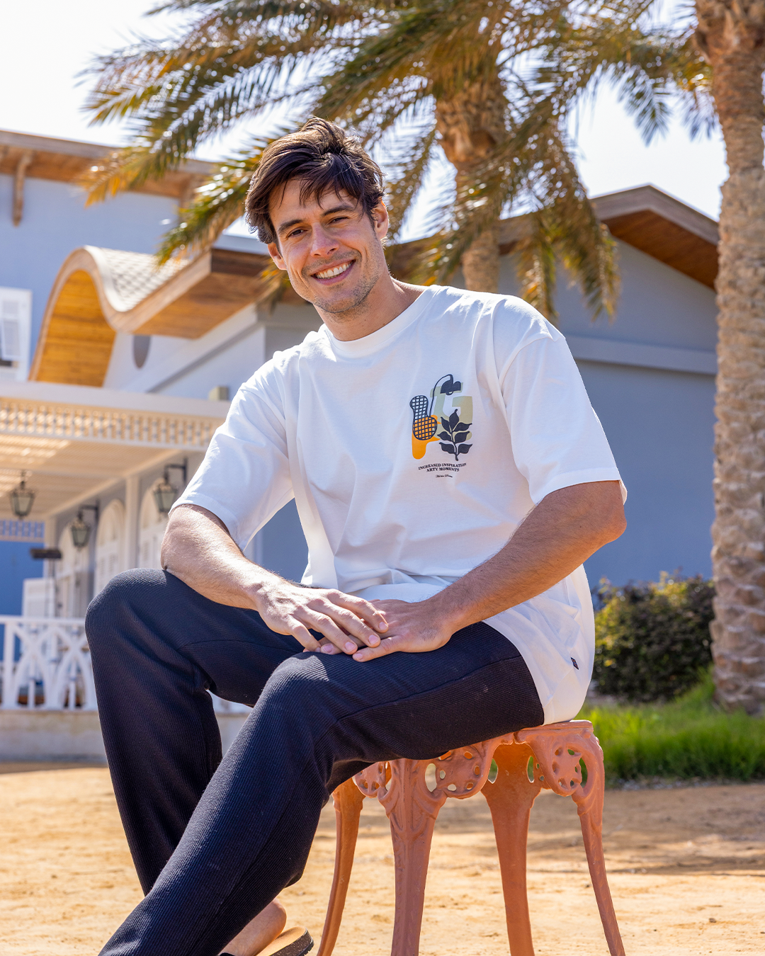 بيجاما نص كم كولا عريضة و بنطلون جاكارد